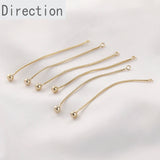 14k Gold-plated Copper Chain Beads Tassel Pendant Earrings