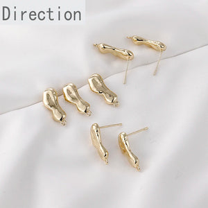 14k Gold-plated Abstract Baroque Peas DIY Earrings Accessories