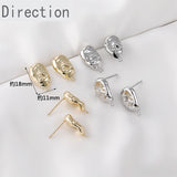 14k Gold-plated Abstract Baroque Peas DIY Earrings Accessories