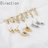 14k Gold-plated Abstract Baroque Peas DIY Earrings Accessories