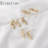 14k Gold-plated Abstract Baroque Peas DIY Earrings Accessories