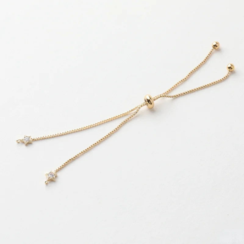 14k Gold-Clad DIY Belt Star Knot Beads Box Chain Jewelry Material