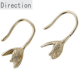 14k Gold-Clad Leaf Flower Hat Holder Sticky Pearl Ear Hook DIY Earrings