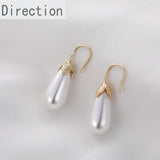 14k Gold-Clad Leaf Flower Hat Holder Sticky Pearl Ear Hook DIY Earrings