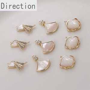 14k Cloud Plane Shell Pearl Pendant Jewelry Accessory
