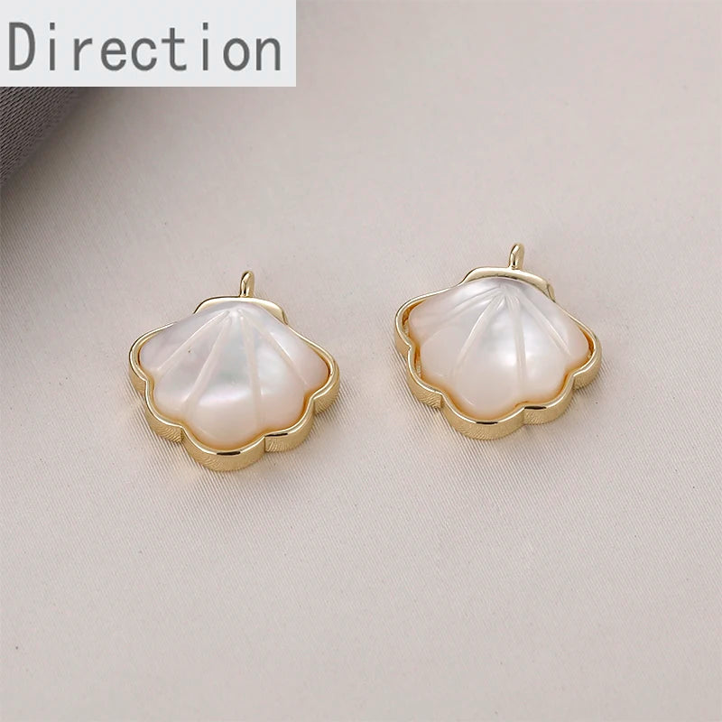 14k Cloud Plane Shell Pearl Pendant Jewelry Accessory