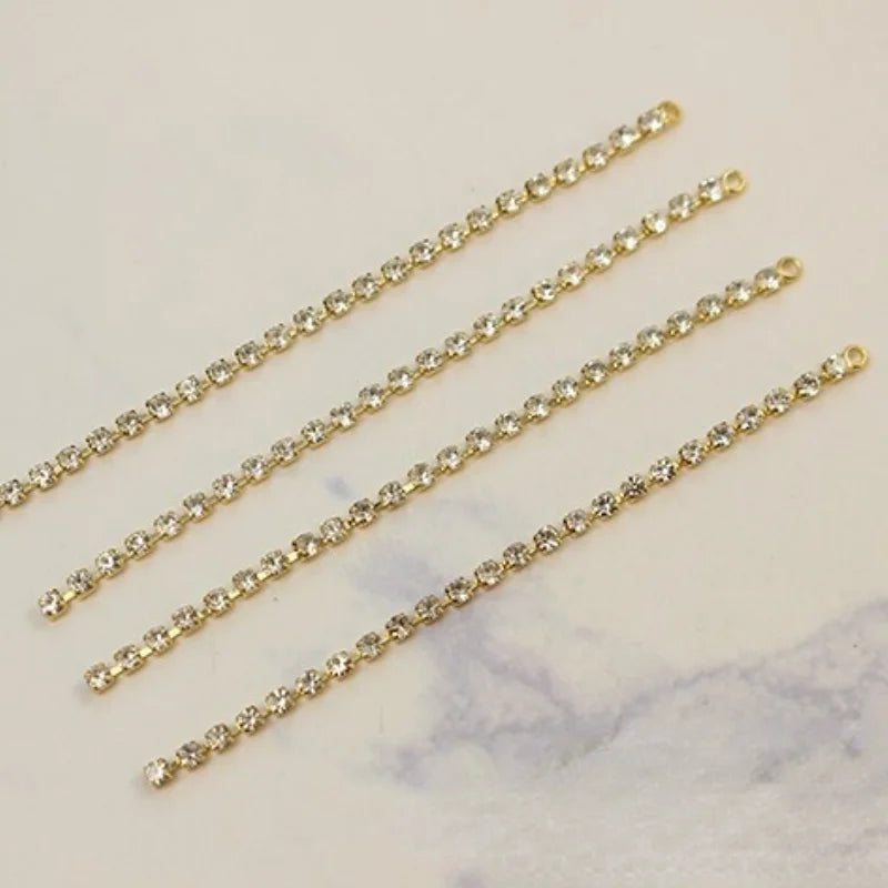 Color-Preserving Diamond Chain Earrings 18K Plated