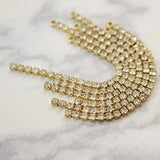 Color-Preserving Diamond Chain Earrings 18K Plated