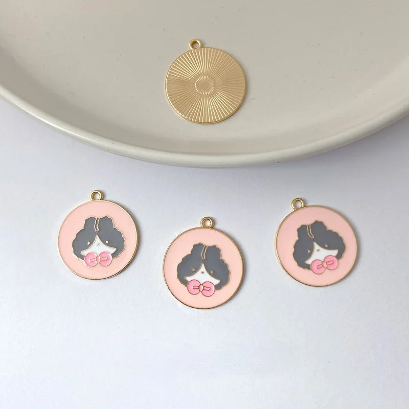 Alloy Cartoon Bunny Bear Pendant DIY Earrings Key Chain Material