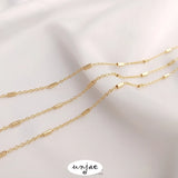 14K Gold-Coated Spacer Bead Chain for DIY Jewelry
