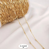 14K Gold-Coated Spacer Bead Chain for DIY Jewelry