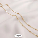 14K Gold-Coated Spacer Bead Chain for DIY Jewelry