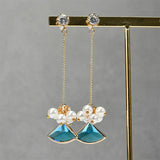 Crystal Glass DIY Earrings Pendant - Plated Copper Material