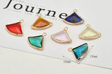 Crystal Glass DIY Earrings Pendant - Plated Copper Material