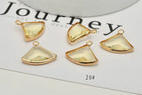 Crystal Glass DIY Earrings Pendant - Plated Copper Material