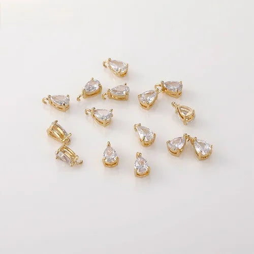 Color-preserving Copper-Plated 14K Mini Drop Zircon Pendant Bracelet