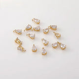 Color-preserving Copper-Plated 14K Mini Drop Zircon Pendant Bracelet