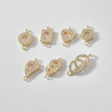 Copper Plated Zircon Double Hanging DIY Jewelry Accessories
