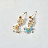 Copper Plated Zircon Double Hanging DIY Jewelry Accessories