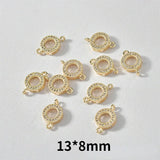 Copper Plated Zircon Double Hanging DIY Jewelry Accessories