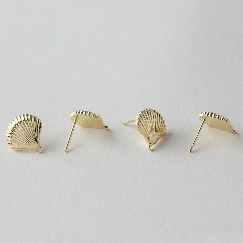 Ocean Wind Shell Earrings with Copper Plated 18K Silver Needle