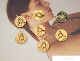 Copper Plated 18k Portrait Pendant Earring Accessories