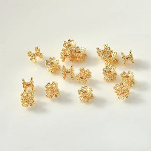 18k Real Flower Beads Spacer Bracelet DIY Accessories