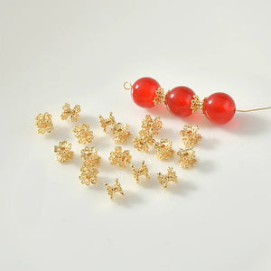 18k Real Flower Beads Spacer Bracelet DIY Accessories