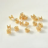 18k Real Flower Beads Spacer Bracelet DIY Accessories