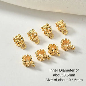 18k Real Lace Leaf Belt Beads Ring DIY Jewelry Material