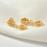 18k Real Lace Leaf Belt Beads Ring DIY Jewelry Material