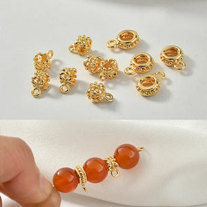 18k Real Lace Leaf Belt Beads Ring DIY Jewelry Material