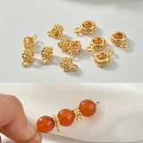 18k Real Lace Leaf Belt Beads Ring DIY Jewelry Material