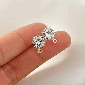 18k Copper Plated Zircon Band Earrings DIY Material Accessories