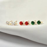 18k Copper Plated Zircon Band Earrings DIY Material Accessories