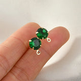 18k Copper Plated Zircon Band Earrings DIY Material Accessories