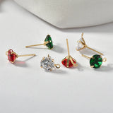 18k Copper Plated Zircon Band Earrings DIY Material Accessories