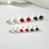 18k Copper Plated Zircon Band Earrings DIY Material Accessories