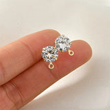 18k Copper Plated Zircon Band Earrings DIY Material Accessories