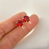18k Copper Plated Zircon Band Earrings DIY Material Accessories