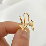 18k Copper Plated Butterfly Ear Hook Earring Accessories DIY Material
