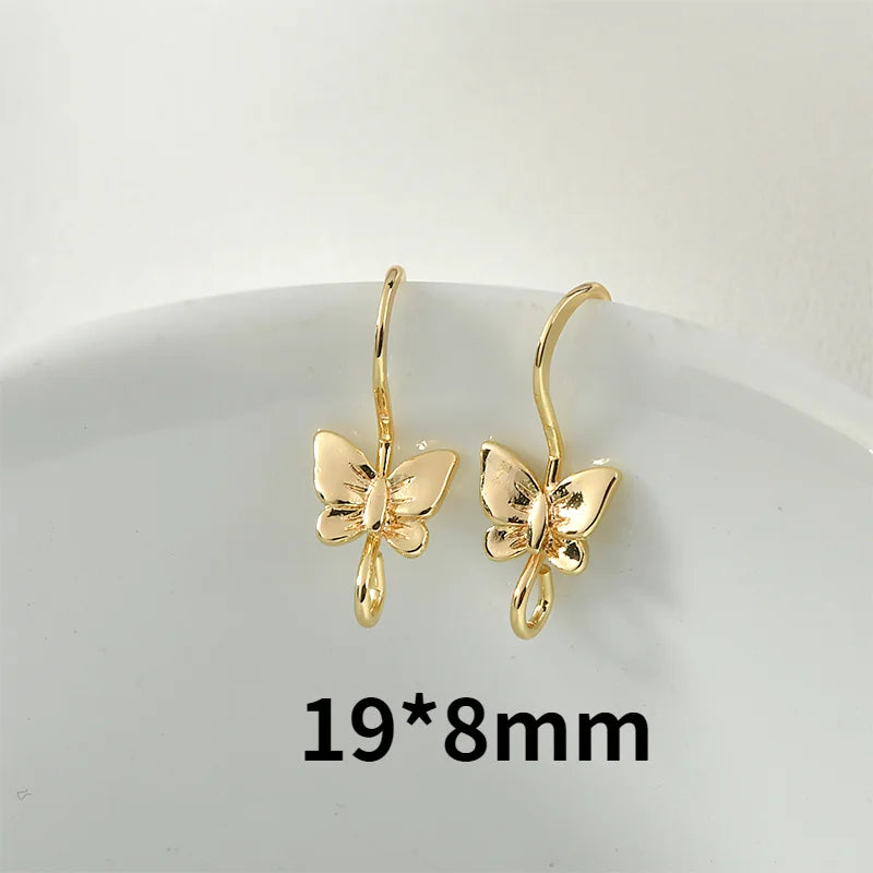 18k Copper Plated Butterfly Ear Hook Earring Accessories DIY Material