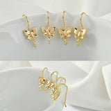 18k Copper Plated Butterfly Ear Hook Earring Accessories DIY Material