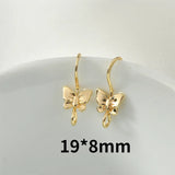 18k Copper Plated Butterfly Ear Hook Earring Accessories DIY Material