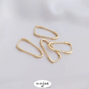 14K Gold-Clad Pin Earrings, Color-Preserving, DIY Real Jewelry Material