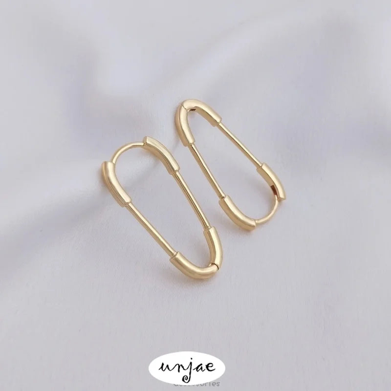 14K Gold-Clad Pin Earrings, Color-Preserving, DIY Real Jewelry Material