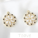 Electroplating Alloy Pearl Diamond Flower Earring Pendant DIY Accessory