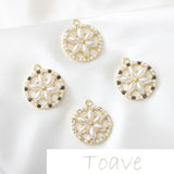 Electroplating Alloy Pearl Diamond Flower Earring Pendant DIY Accessory