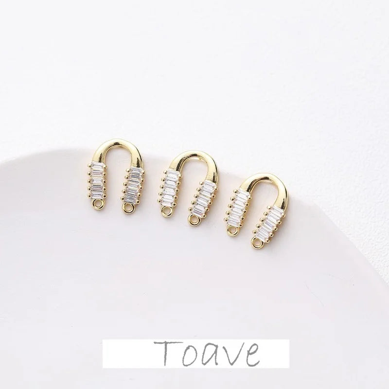 Zircon Crystal Earrings DIY Hand-made Accessories