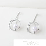 Zinc Alloy Irregular S Line Pearl Earring Pendant Electroplating in Europe
